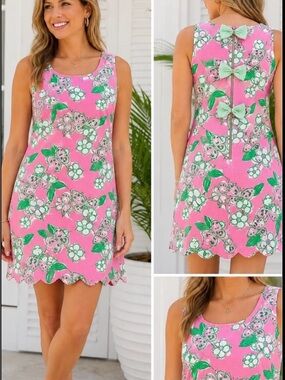 Lilly Pulitzer Nina Shift Scallop Hem Sleeveless Shift Dress Sz 8